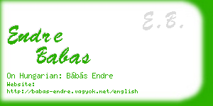 endre babas business card