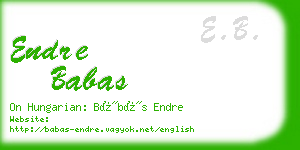 endre babas business card